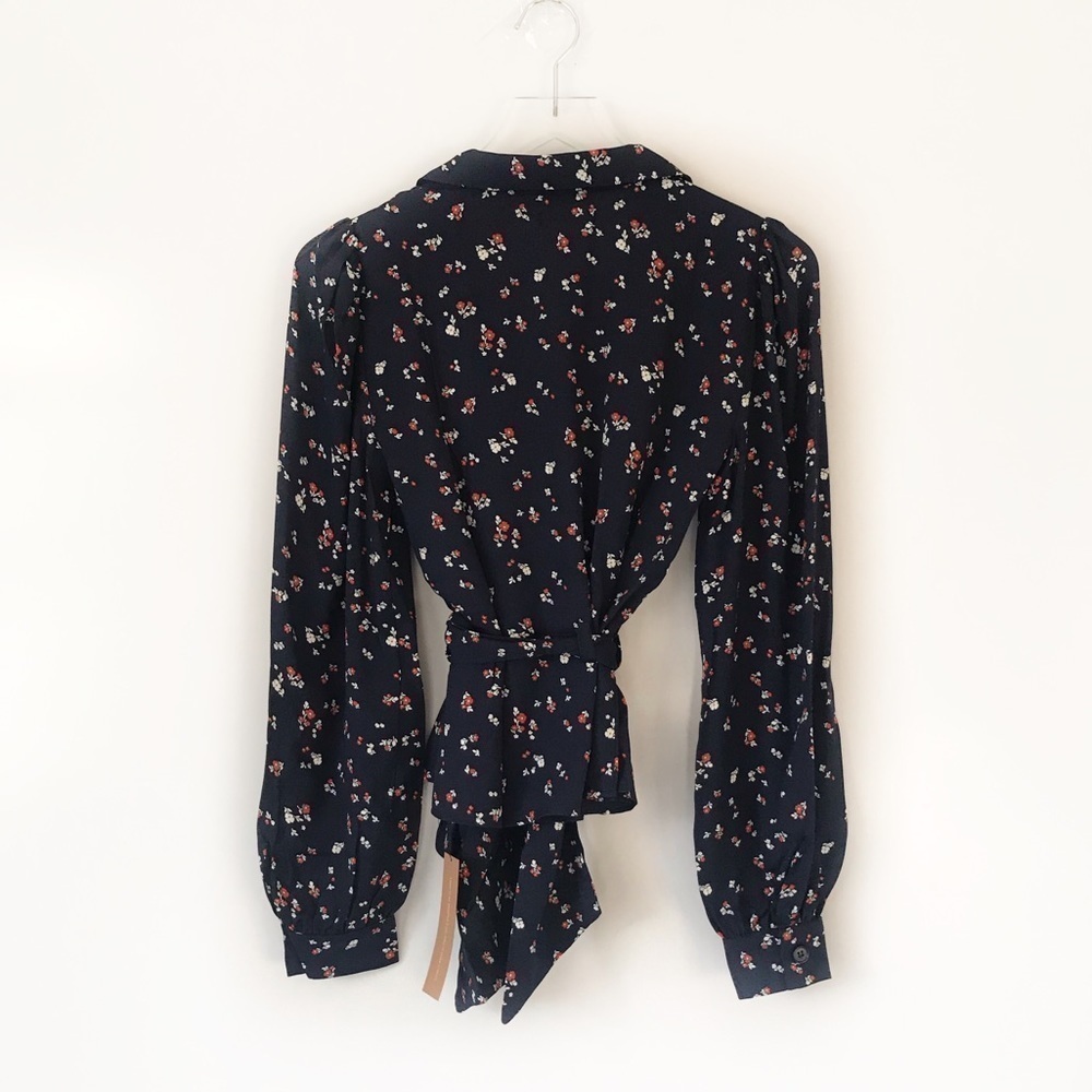 Reformation Claudette tie front floral blouse top - Picture 5 of 10